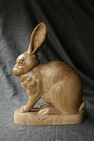 うさぎ wood carving rabbit 真横